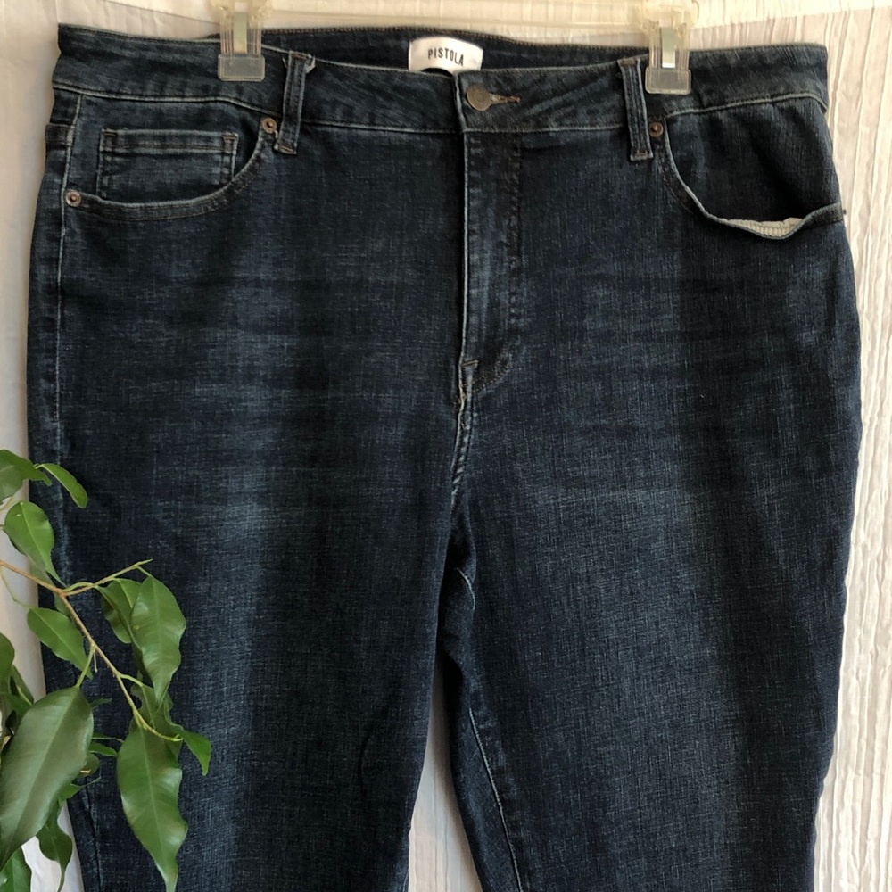 PISTOLA size 18W dark wash high waist stretchy skinny jeans